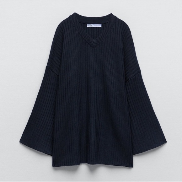 ZARA OVERSIZED WOOL KNIT SWEATER | SIZE: XS-S | NWT (FITS UPTO XL) - Picture 3 of 6